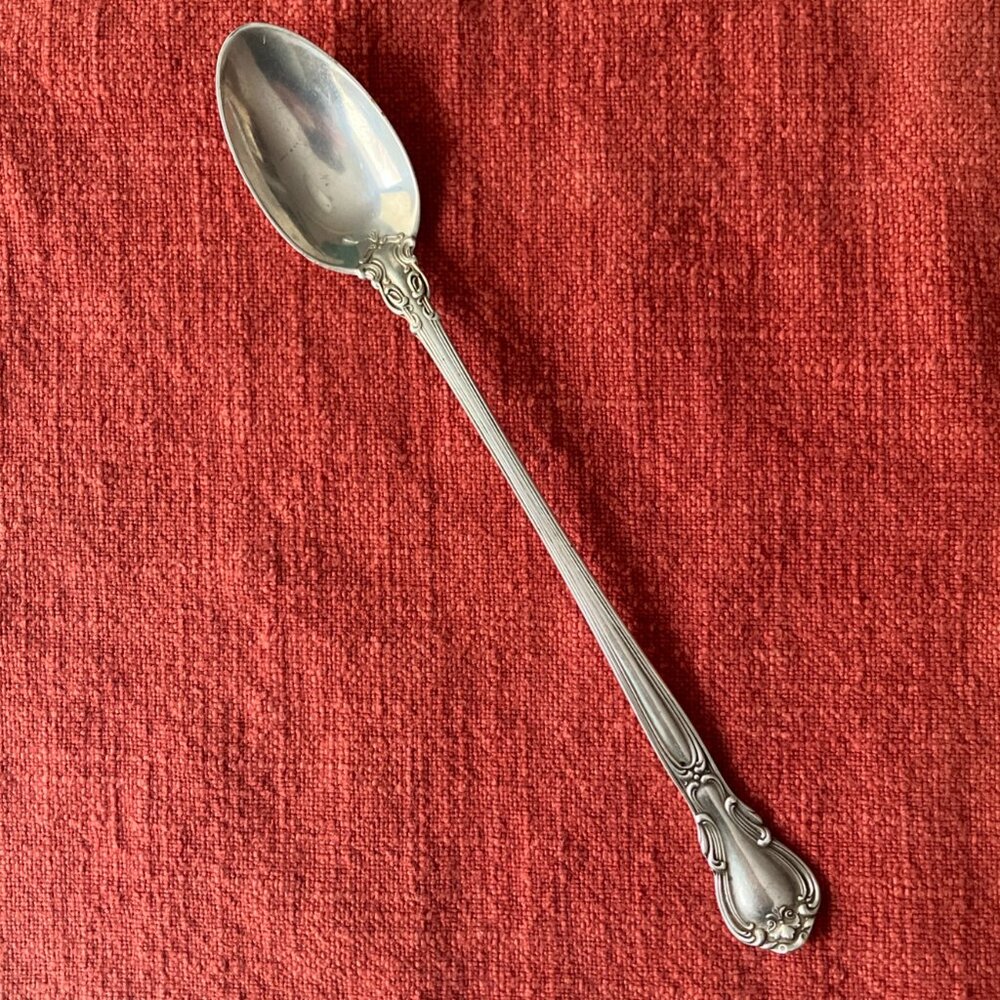 Gorham Chantilly, Ice Tea Spoon, ~7 5/8", Sterling, 1895, Lion-Anchr-G No Mono
